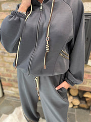 Charcoal Leopard Stripe Co-Ord Cherish