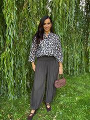Black Leopard Print Blouse Hailey