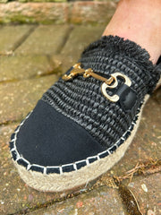Black Chain Espadrille Shoes