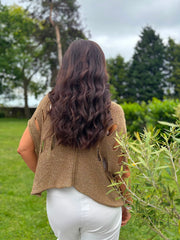 Bronze Distressed Metallic Knit Bianca