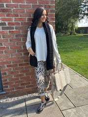 Antique Cream Fringed Neck Top Donna