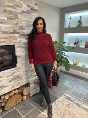 Wine Back Detail Knit Top Billie