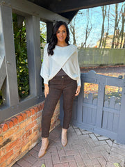 Winter White Knitted Wrap Jumper Nell