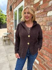 Chocolate Shimmer Hooded Cardi Trisha