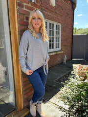 Grey Tie Front Top Juliet