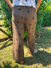 Chocolate Polka Dot Trousers Michaela
