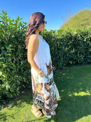 Chocolate Mediterranean Palm Dress Indie