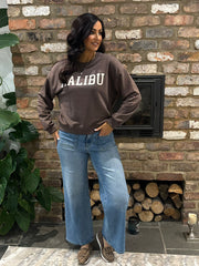 Chocolate Premium Cotton Malibu Sweatshirt Joan