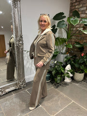 Mocha Trouser Suit Celine