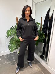 Black Half Zip Sweatshirt Alice