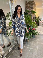 Blue Brushed Animal Tunic Gloria