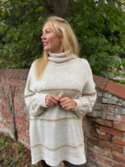 Stone Striped Roll Neck Knit Rachel