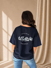 Navy The Tilletts Short Sleeve Sweatshirt