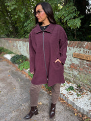 Wine Stud Detail Coat Meredith