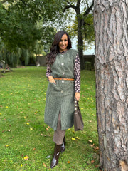 Khaki Brushed Belted Waistcoat Andrea
