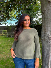 Khaki Ribbed Knit Kia