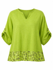 Lime Leopard Trim Top Theodora