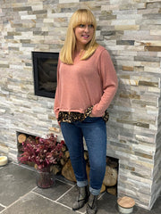 Rose Leopard Hem Knit Bianca