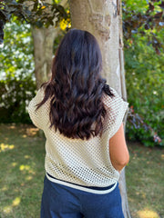 Stone Crochet Net Sleeveless Jacket Sharon
