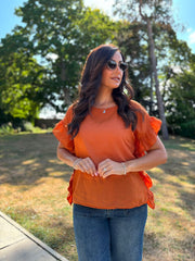 Rust Ruffle Top Maisie