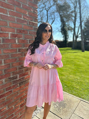 Pink Embroidered Ruffle Dress Taylor