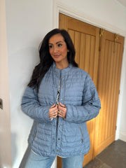 Denim Premium Reversible Puffer Jacket Seraphina