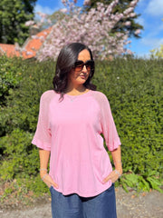 Pink Net Sleeve Top Julia