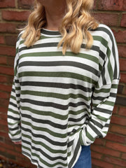 Green Stripe Long Sleeve Top Yasmin