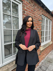 Black Pinstripe Take You Anywhere Jacket