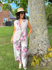 Stone Flower Print Top Claudette
