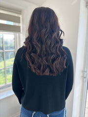 Black Crew Neck Pocket Cardi Janet