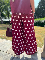 Wine Polka Dot Trousers Reagan
