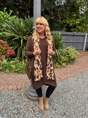 Chocolate Ribbed Knit Dress Yasmin