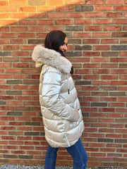 Stone Luxury Puffer Coat Maxine