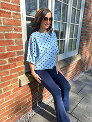 Blue Polka Dot Sweatshirt Dakota