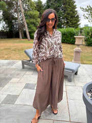 Chocolate Abstract Leaf Blouse Hailey