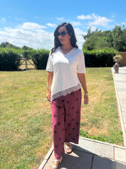 Wine Polka Dot Trousers Michaela