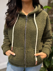 Khaki Fleece Hoodie Brielle