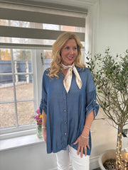 Dark Denim Longline Shirt Skylar