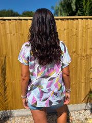 Grape Abstract Leaf Blouse Katie