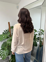 Stone Brooch Tie Front Blouse Megan