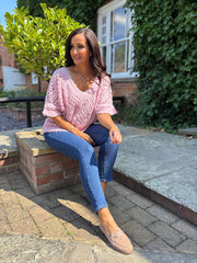 Pink Cosy Diamond Knit Sofia