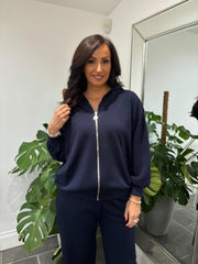 Navy Zip Up Hoodie Alice