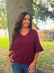 Wine Soft Chevron Knit Ensley