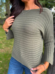 Khaki Ribbed Knit Kia