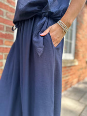 Navy Cuffed Ashley Trousers