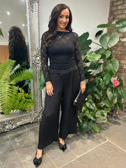 Black Floral Lace Top Kelly