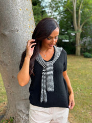 Black Stripe Tie Knit Jayla