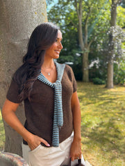 Chocolate Stripe Tie Knit Jayla