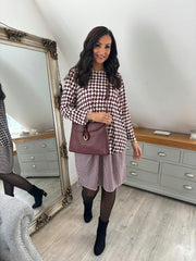 Wine Geometric Dress Maddie